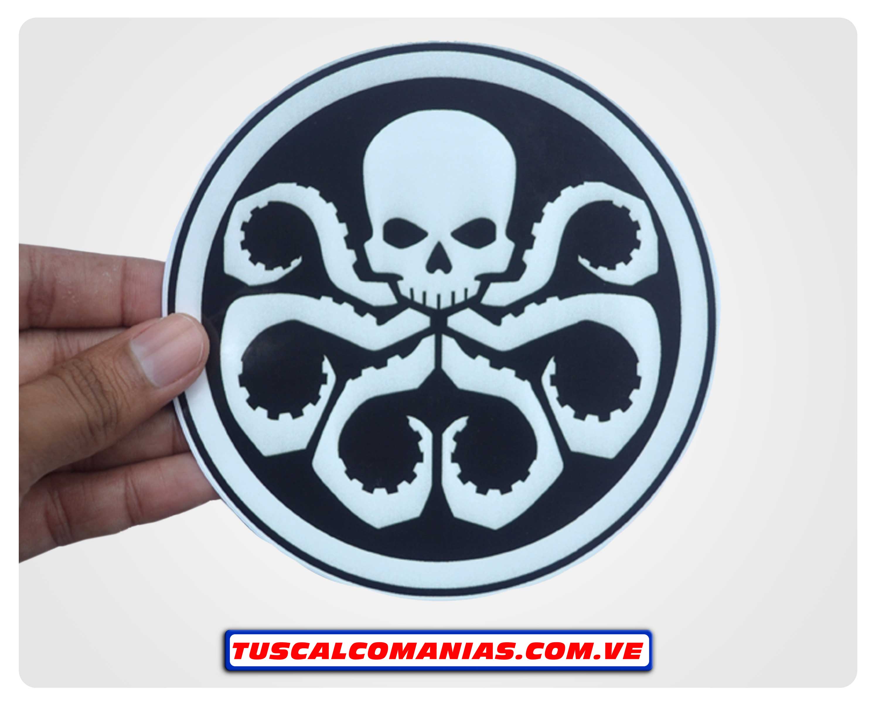 Calcomanía, stickers, pegatina, etiqueta del escudo de Hidra, Capitán América