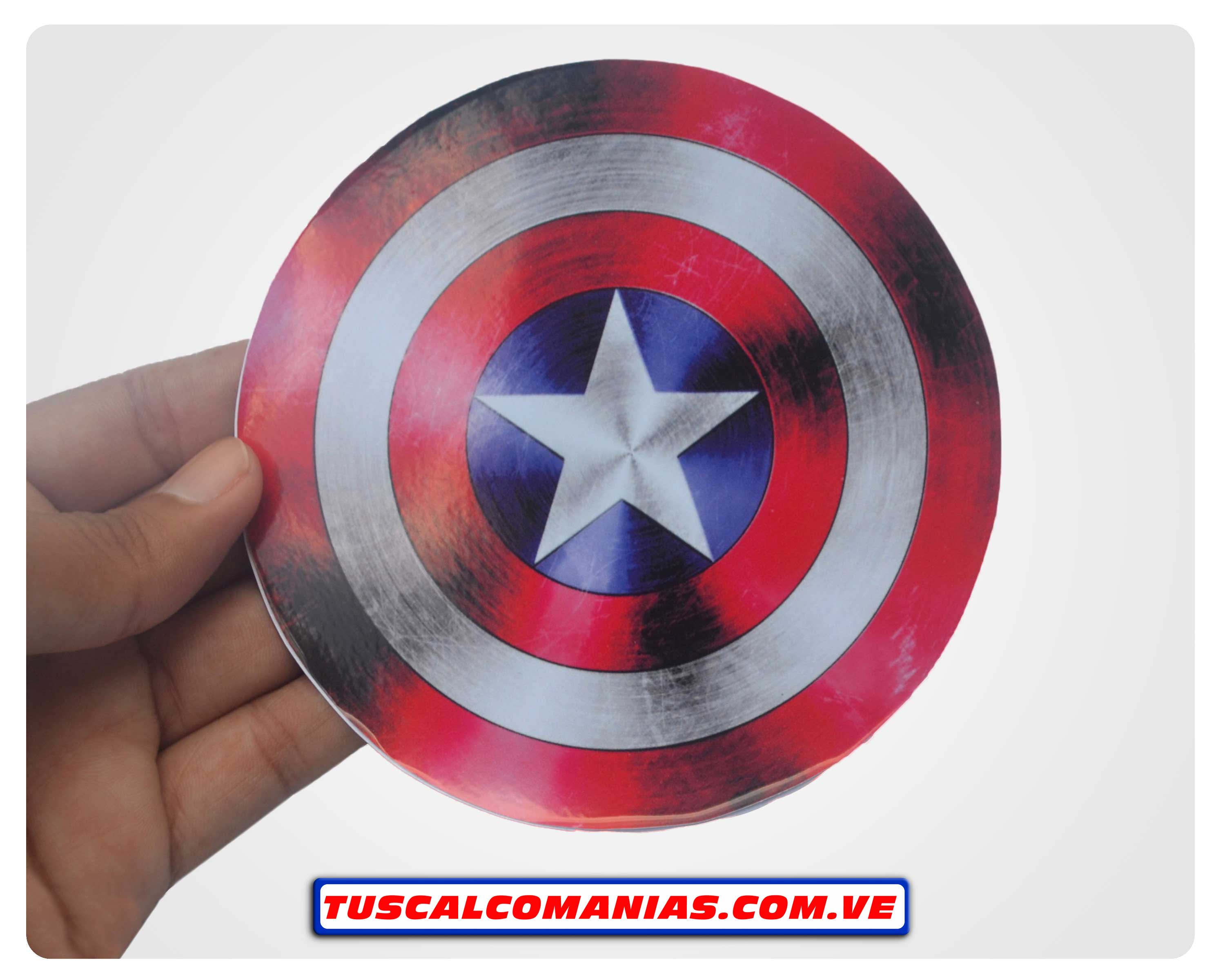 Calcomanía, stickers, pegatina, etiqueta del escudo (Shield) del Capitán (Captain) américa, Vengadores