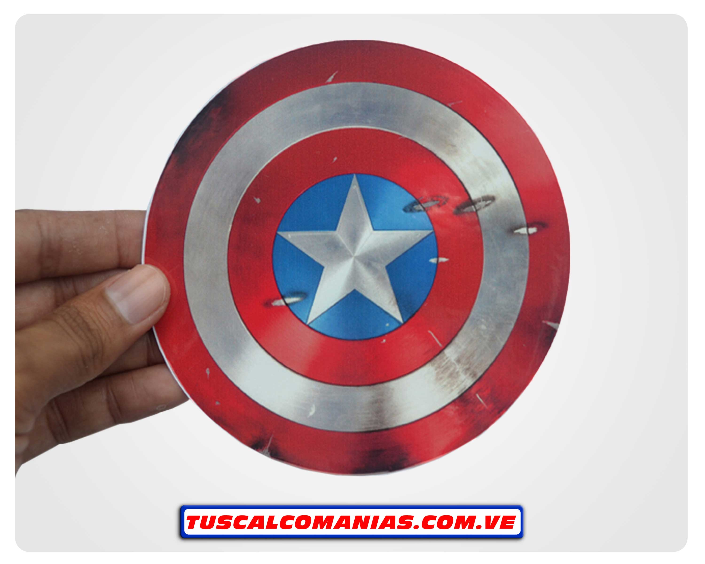 Calcomanía, stickers, pegatina, etiqueta del escudo (Shield) del Capitán (Captain) américa, Vengadores