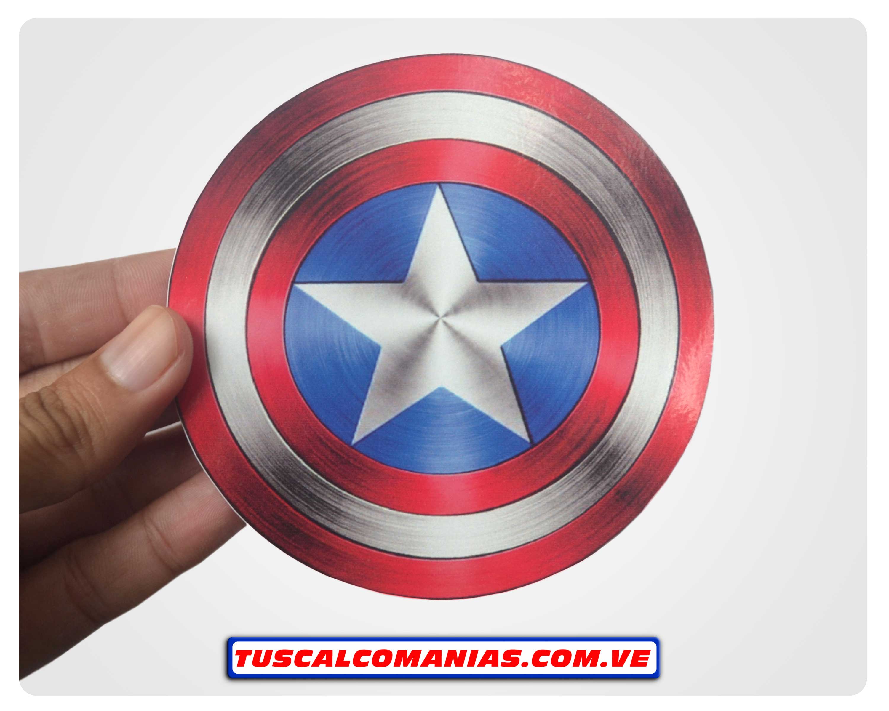 Calcomanía, stickers, pegatina, etiqueta del escudo (Shield) del Capitán (Captain) américa, Vengadores