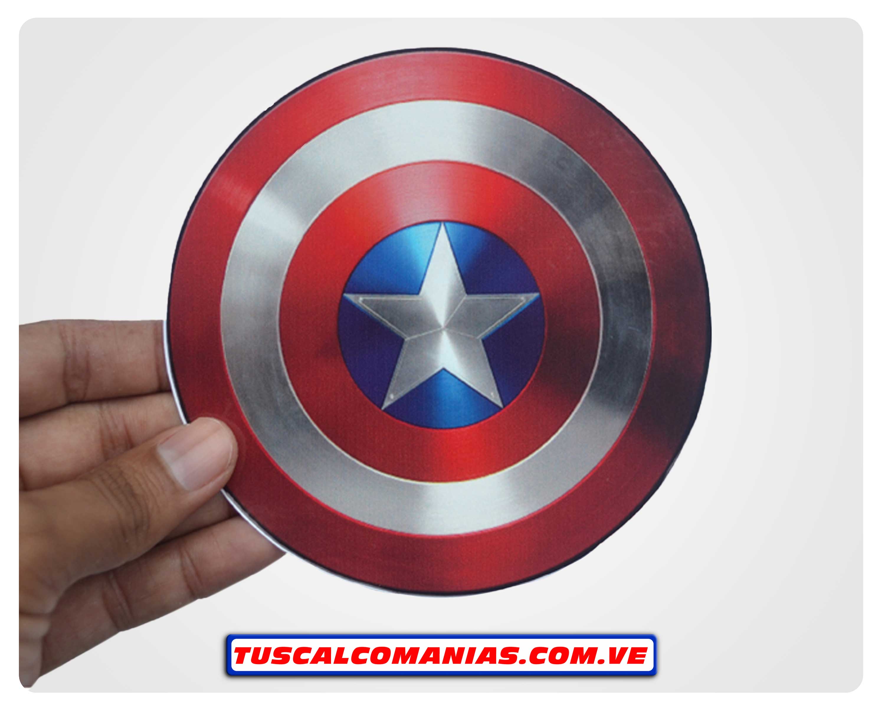 Calcomanía, stickers, pegatina, etiqueta del escudo (Shield) del Capitán (Captain) américa, Vengadores (Avengers)