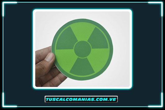 Calcomanía, sticker, pegatina, etiqueta del logo de radiación del Increible Hulk, Vengadores (Avengers)