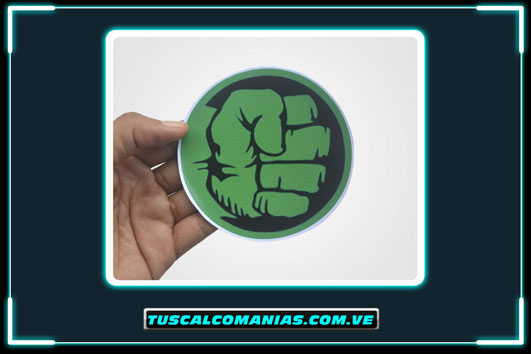 Calcomanía, sticker, pegatina, etiqueta del puño del Increible Hulk (Vengadores)