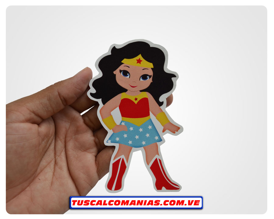 Calcomanía, sticker, pegatina, etiqueta de logo Mujer Maravilla (Wonder Woman) niña