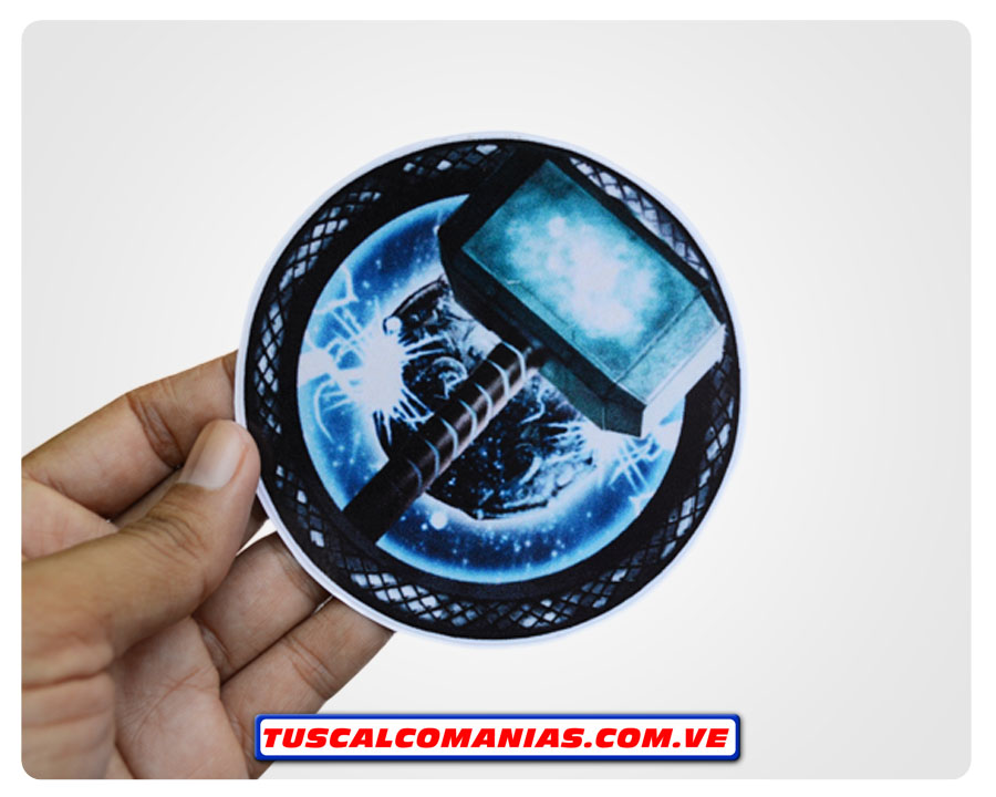 Calcomanía, sticker, pegatina, etiqueta del matillo de Thor (Vengadores)