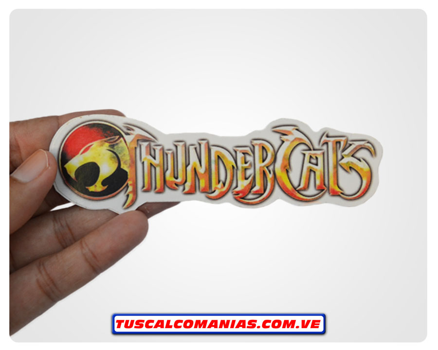 Calcomanía, sticker, pegatina, etiqueta del logo en letras de ThunderCats (Felinos cósmicos)