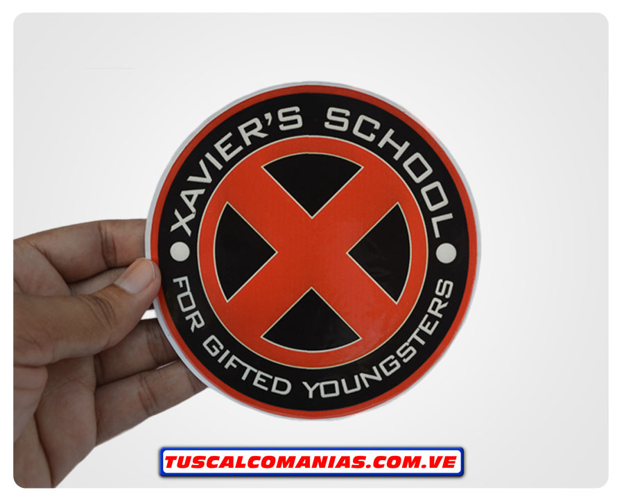 Logo de X-Men (Xavier School) Calcomanía, sticker, pegatina, etiqueta del logo rojo y negro de X-Men (Hombres X)