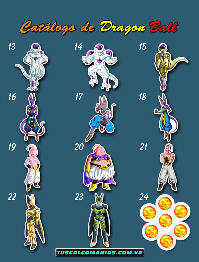 Calcomanías, stickers, pegatinas y etiquetas de Dragón Ball Z y Súper