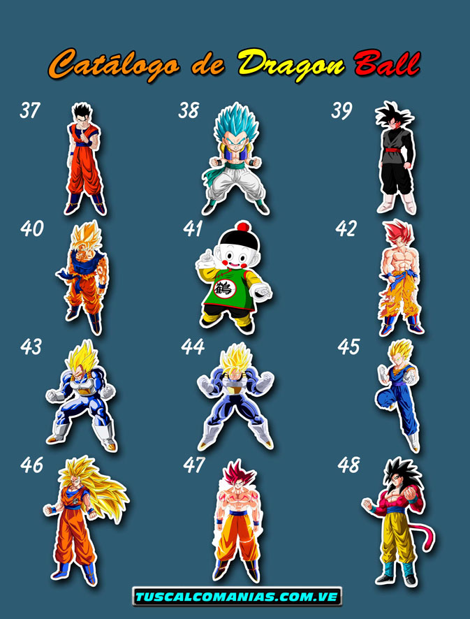 Calcomanías, stickers, pegatinas y etiquetas de Dragón Ball Z y Súper