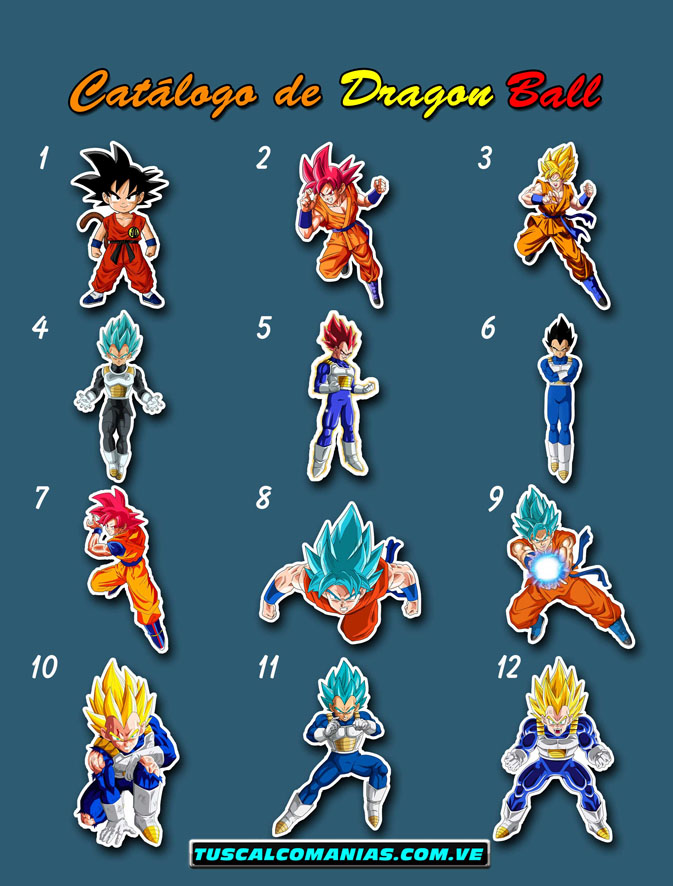 Calcomanías, stickers, pegatinas y etiquetas de Dragón Ball Z y Súper