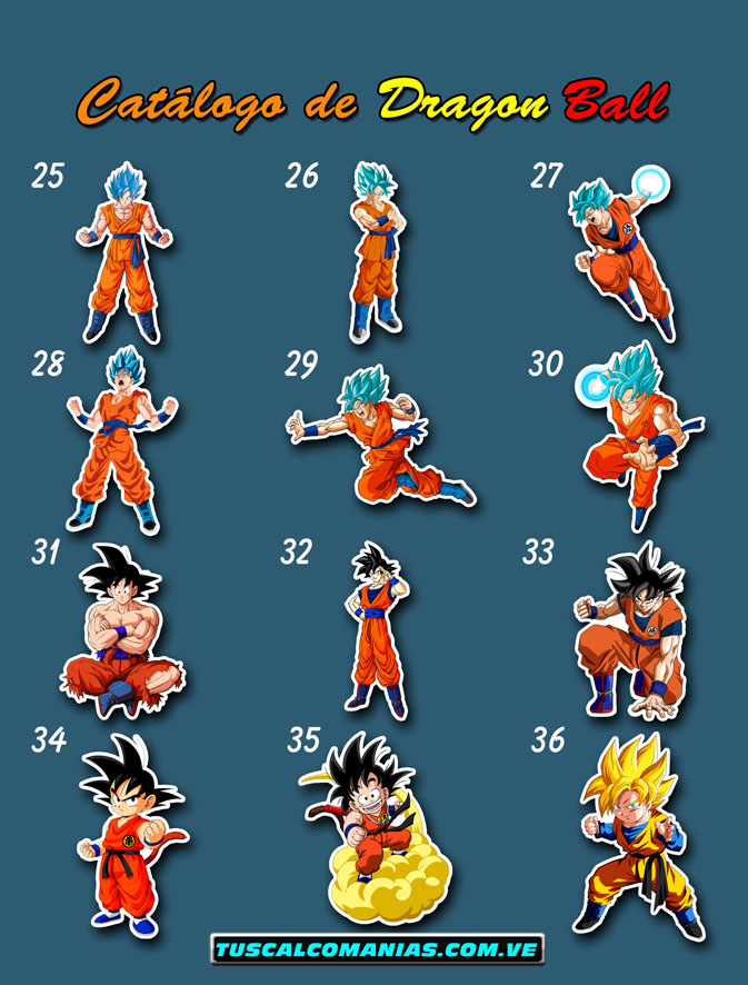 Calcomanías, stickers, pegatinas y etiquetas de Dragón Ball Z y Súper