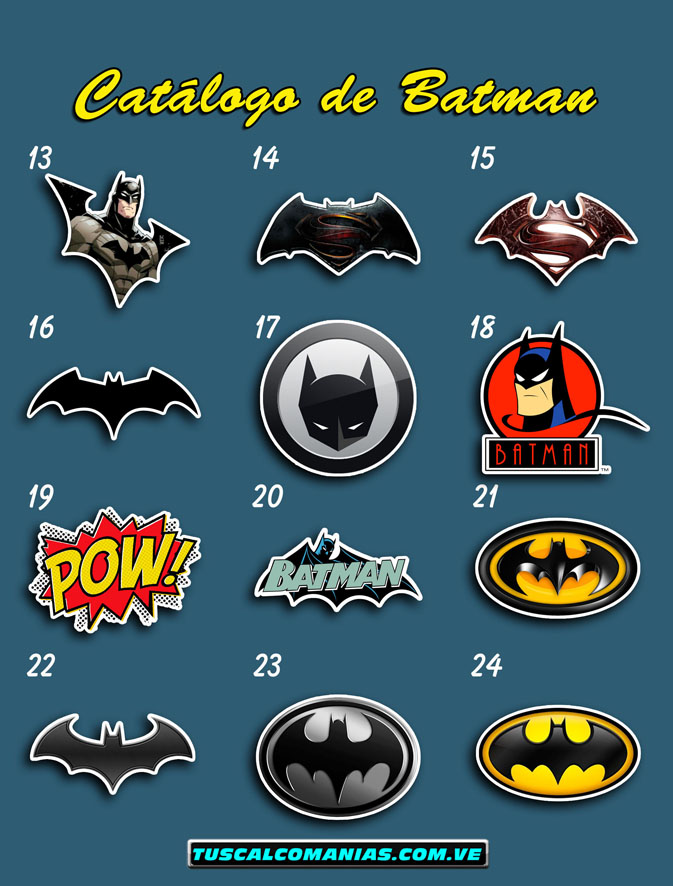 Calcomanías, stickers, pegatinas y etiquetas de Batman (Hombre murciélago)