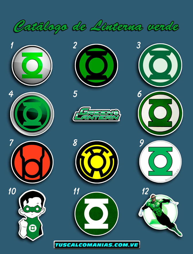Calcomanias, stickers, pegatinas y etiquetas de Linterna verde (Lantern Green)