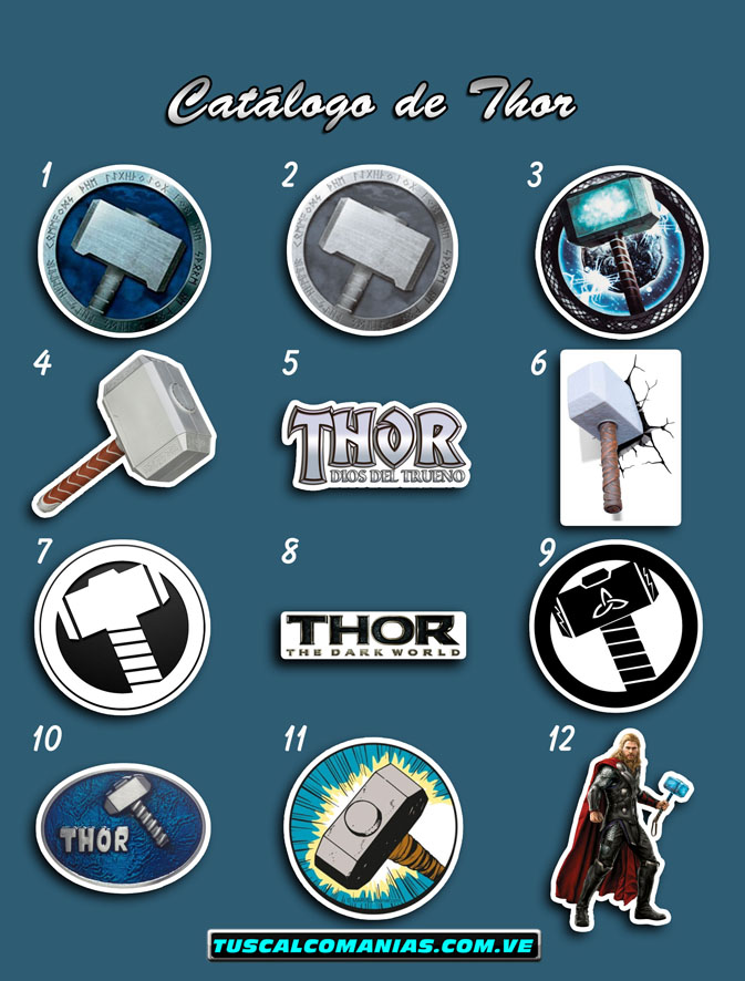 Calcomanías, stickers, pegatinas y etiquetas de Thor, Dios del trueno
