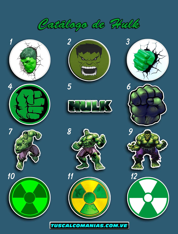 Calcomanias del Increíble Hulk