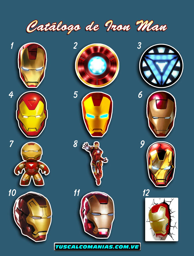 Calcomanías, stickers, pegatinas y etiquetas de Iron man (Hombre de hierro)