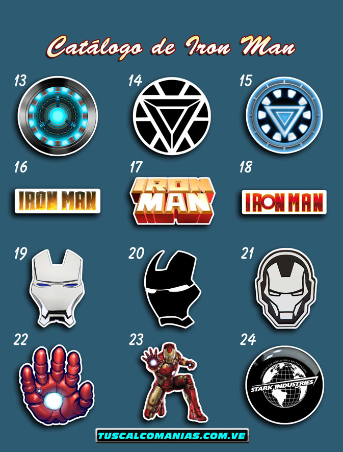 Calcomanías, stickers, pegatinas y etiquetas de Iron man (Hombre de hierro)