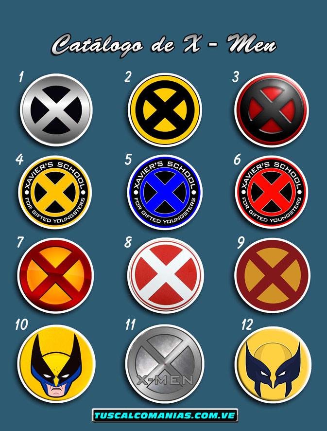 Calcomanias, stickers, pegatinas y etiquetas de X-Men (Hombres X)